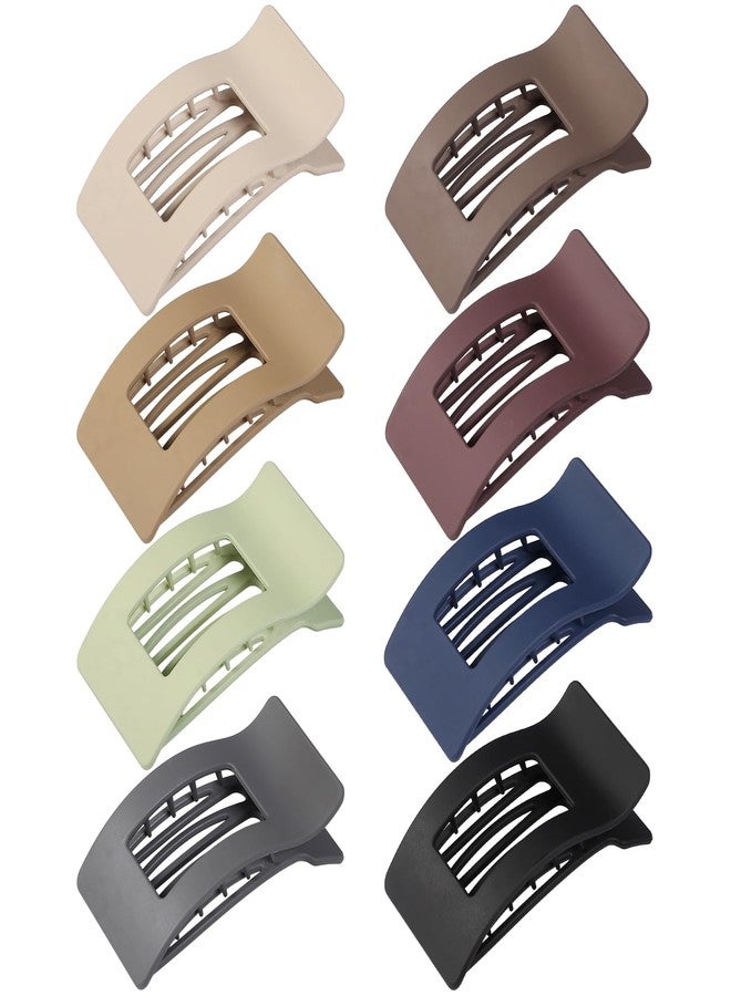 Mandydov 8 Pcs Large Flat Hair Clips for Women, Non-slip Big Square Matte Hair Claw Clips - Image 1